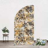 Aperturee - Aperturee Abstract Leopard Zebra Print Birthday Half Moon Arch Backdrop
